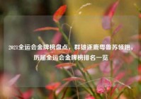 2021全运会金牌榜盘点，群雄逐鹿粤鲁苏领跑，历届全运会金牌榜排名一览