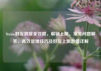 Steam好友额度全攻略，解锁上限、常见问题解答、高效管理技巧及好友上限数值详解