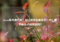 Steam账号遭钓鱼？别让游戏心血毁于一旦！被钓账号还能找回吗？
