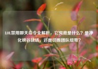 LOL禁用聊天命令全解析，它究竟是什么？是净化峡谷战场，还是切断团队纽带？