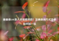 偷偷查LOL他人战绩藏风险！正确查询方式及必知风险一览