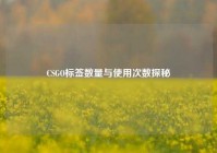 CSGO标签数量与使用次数探秘