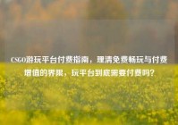 CSGO游玩平台付费指南，理清免费畅玩与付费增值的界限，玩平台到底需要付费吗？