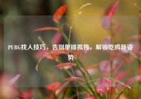 PUBG找人技巧，告别单排孤独，解锁吃鸡新姿势