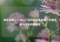 使命召唤16（COD16）密码修改全指南，步骤详解与常见问题解答