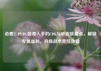 必看！PUBG值得入手的CDK与枪皮肤盘点，解锁专属福利，升级战术竞技体验