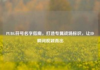 PUBG符号名字指南，打造专属战场标识，让ID瞬间脱颖而出