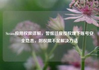 Steam应用权限详解，警惕过度授权埋下账号安全隐患，附权限不足解决方法