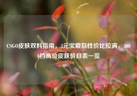CSGO皮肤双料指南，3元宝藏款性价比拉满，3000档高价皮肤价目表一览