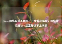 Steam网络异常不用慌！三步教你排查，网络状态确认+正常却连不上问题