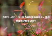 今日NBA动态，热火队伤病回暖阵容补全，季后赛冲刺尽显争冠底气