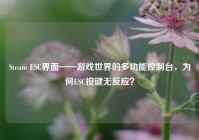 Steam ESC界面——游戏世界的多功能控制台，为何ESC按键无反应？