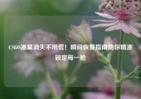 CSGO准星消失不用慌！瞬间恢复指南助你精准锁定每一枪
