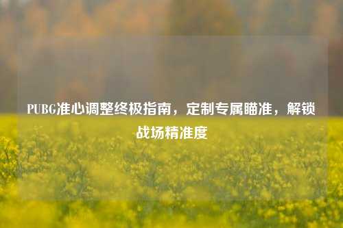 PUBG准心调整终极指南，定制专属瞄准，解锁战场精准度