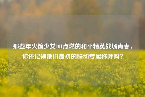 那些年火箭少女101点燃的和平精英战场青春,你还记得她们最初的联动专属称呼吗?