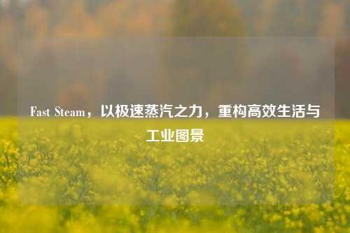 Fast Steam,以极速蒸汽之力,重构高效生活与工业图景