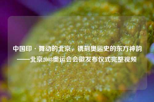 中国印·舞动的北京，镌刻奥运史的东方神韵——北京2008奥运会会徽发布仪式完整视频
