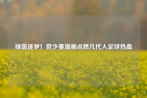 绿茵逐梦!世少赛漫画点燃几代人足球热血