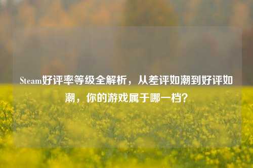 Steam好评率等级全解析,从差评如潮到好评如潮,你的游戏属于哪一档?