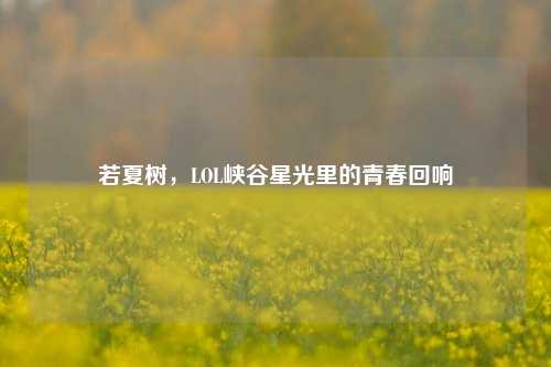 若夏树,LOL峡谷星光里的青春回响