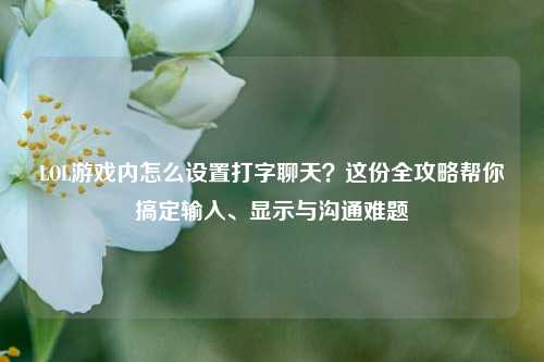 LOL游戏内怎么设置打字聊天？这份全攻略帮你搞定输入、显示与沟通难题