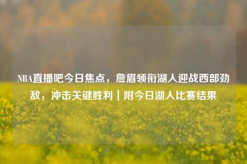 NBA直播吧今日焦点,詹眉领衔湖人迎战西部劲敌,冲击关键胜利|附今日湖人比赛结果