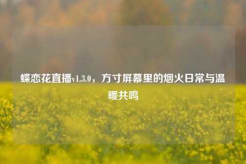 蝶恋花直播v1.3.0,方寸屏幕里的烟火日常与温暖共鸣