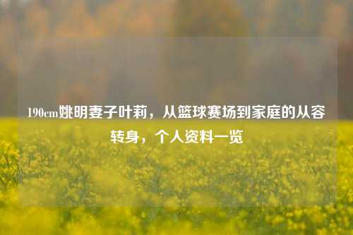 190cm姚明妻子叶莉,从篮球赛场到家庭的从容转身,个人资料一览
