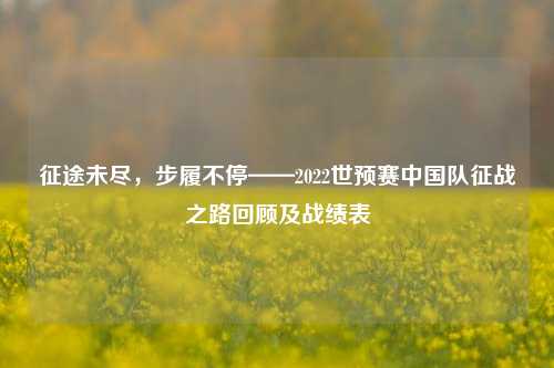 征途未尽,步履不停——2022世预赛中国队征战之路回顾及战绩表