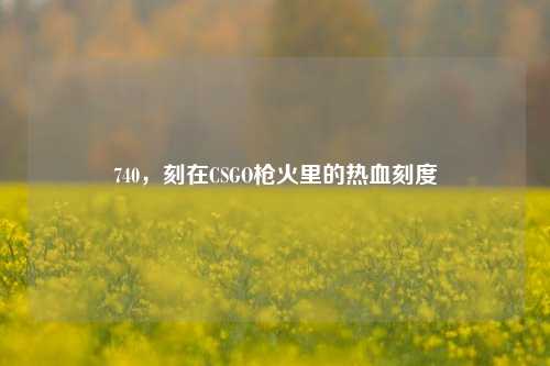 740,刻在CSGO枪火里的热血刻度