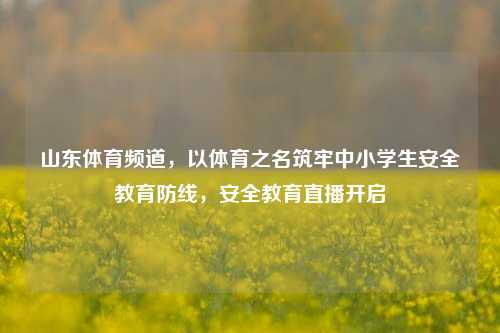 山东体育频道,以体育之名筑牢中小学生安全教育防线,安全教育直播开启