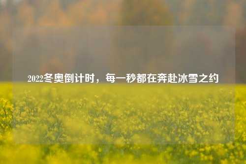 2022冬奥倒计时,每一秒都在奔赴冰雪之约