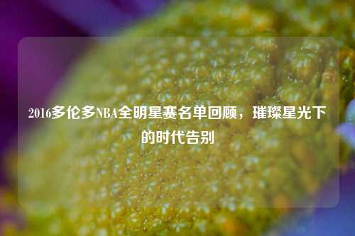 2016多伦多NBA全明星赛名单回顾，璀璨星光下的时代告别
