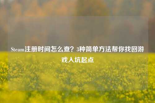 Steam注册时间怎么查？3种简单方法帮你找回游戏入坑起点