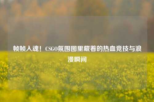 帧帧入魂!CSGO氛围图里藏着的热血竞技与浪漫瞬间