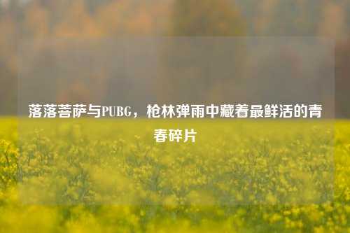 落落菩萨与PUBG,枪林弹雨中藏着最鲜活的青春碎片