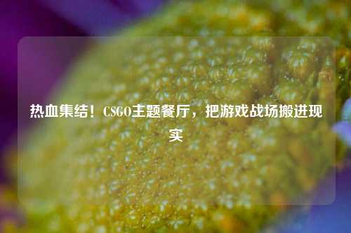 热血集结!CSGO主题餐厅,把游戏战场搬进现实