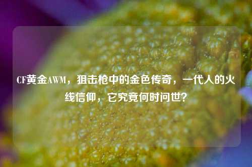 CF黄金AWM,狙击枪中的金色传奇,一代人的火线信仰,它究竟何时问世?