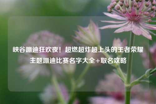 峡谷蹦迪狂欢夜!超燃超炸超上头的王者荣耀主题蹦迪比赛名字大全+取名攻略