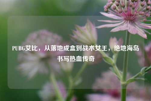 PUBG艾比,从落地成盒到战术女王,绝地海岛书写热血传奇