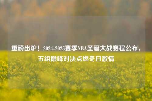 重磅出炉！2024-2025赛季NBA圣诞大战赛程公布，五组巅峰对决点燃冬日激情