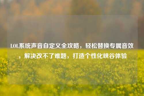 LOL系统声音自定义全攻略,轻松替换专属音效,解决改不了难题,打造个性化峡谷体验