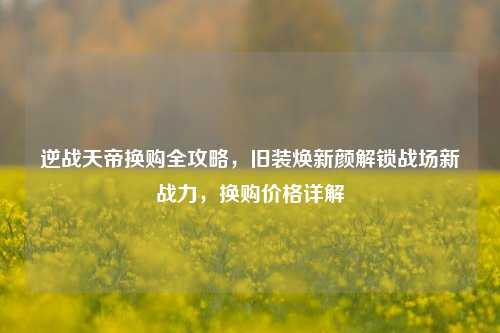 逆战天帝换购全攻略,旧装焕新颜解锁战场新战力,换购价格详解