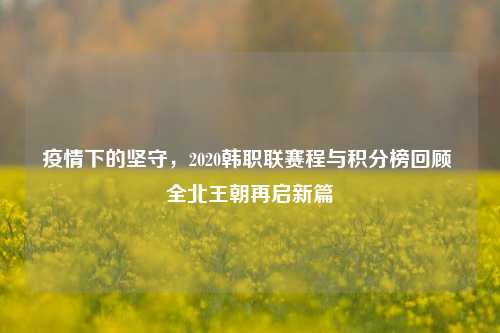 疫情下的坚守，2020韩职联赛程与积分榜回顾 全北王朝再启新篇