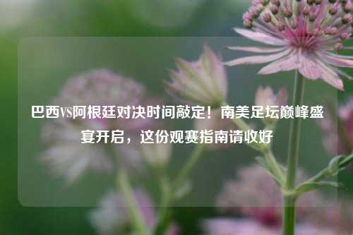 巴西VS阿根廷对决时间敲定!南美足坛巅峰盛宴开启,这份观赛指南请收好