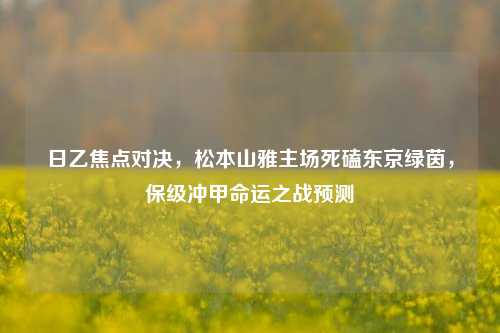 日乙焦点对决,松本山雅主场死磕东京绿茵,保级冲甲命运之战预测