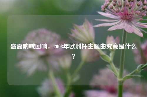 盛夏呐喊回响,2008年欧洲杯主题曲究竟是什么?
