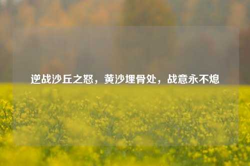 逆战沙丘之怒,黄沙埋骨处,战意永不熄