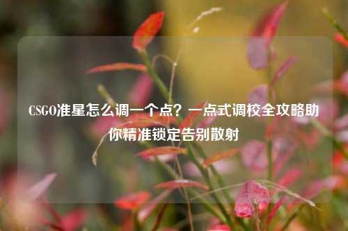 CSGO准星怎么调一个点?一点式调校全攻略助你精准锁定告别散射