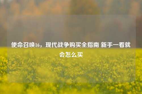 使命召唤16,现代战争购买全指南 新手一看就会怎么买